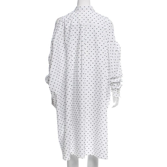 Henrik Vibskov bumble shirt dress in White with woven polka dot pattern - Picture 8 of 12
